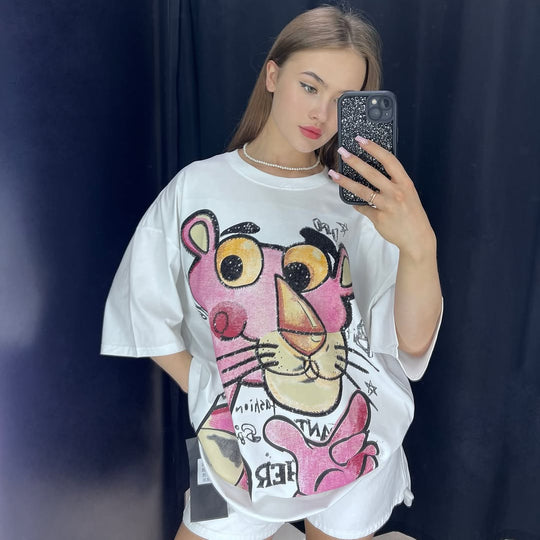 Panther Round Neck Summer Tee