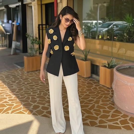 Barbella Embellished 3D Flower Blazer