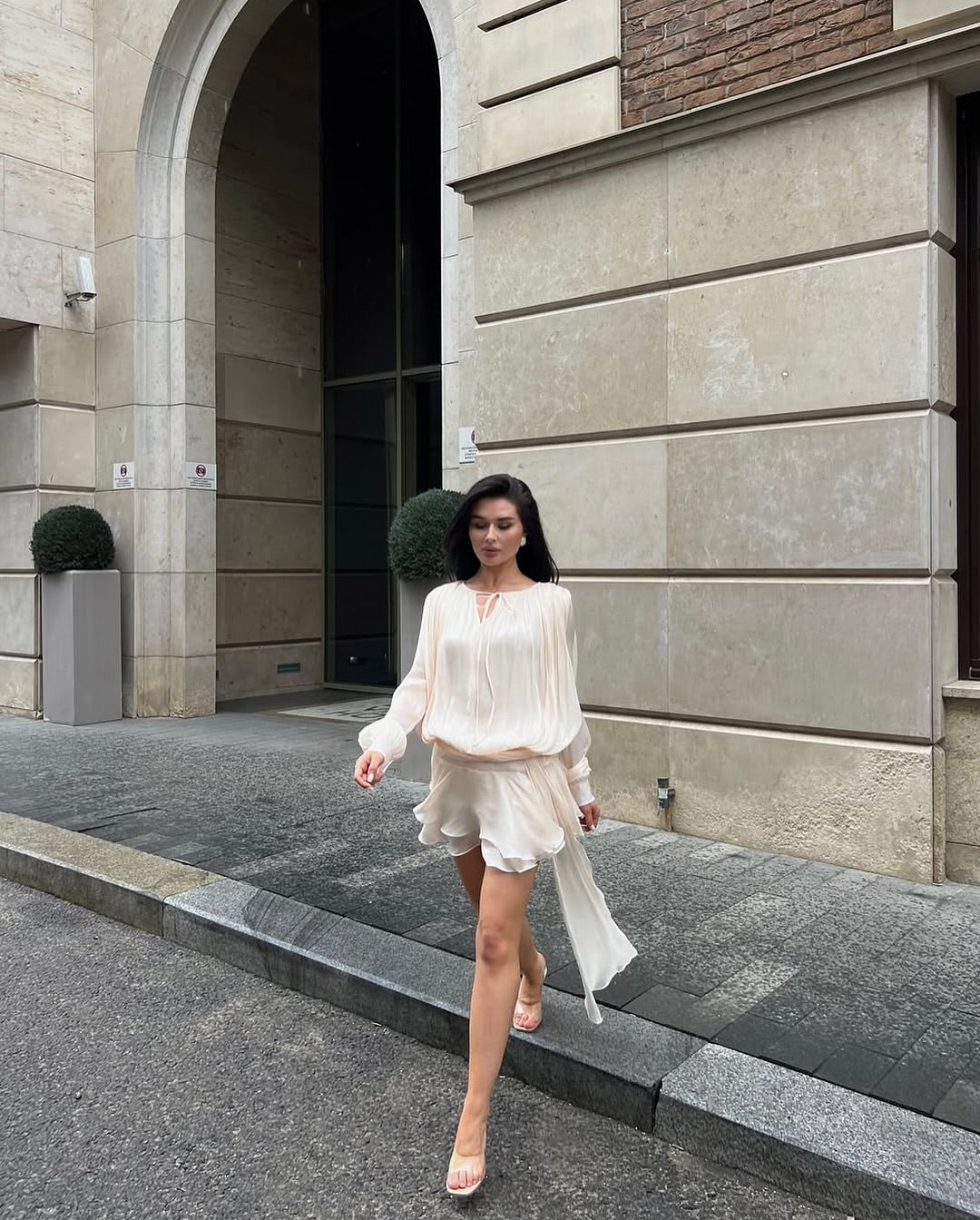 CasaBlanca Ruffled Mini Dress