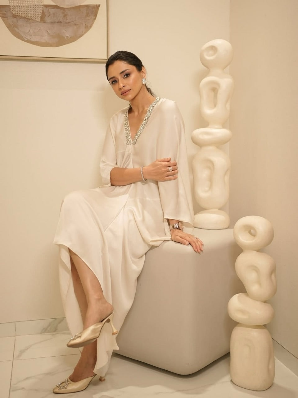 Alyna Embellished Caftan Dress