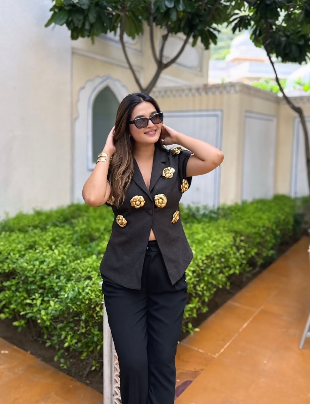 Barbella Embellished 3D Flower Blazer