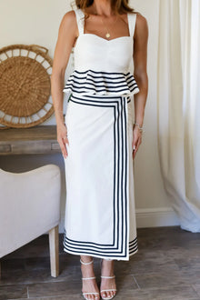 Nera Peplum Top with Wrap Waist Skirt Set