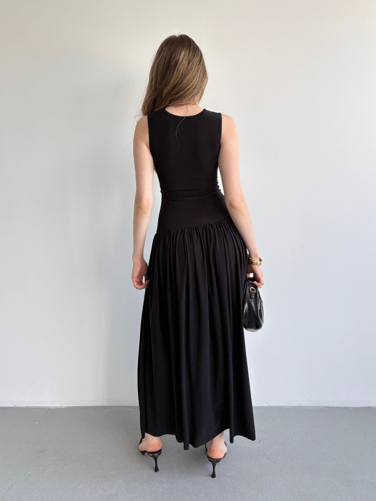 Leslie Drop Waist Draped Dress