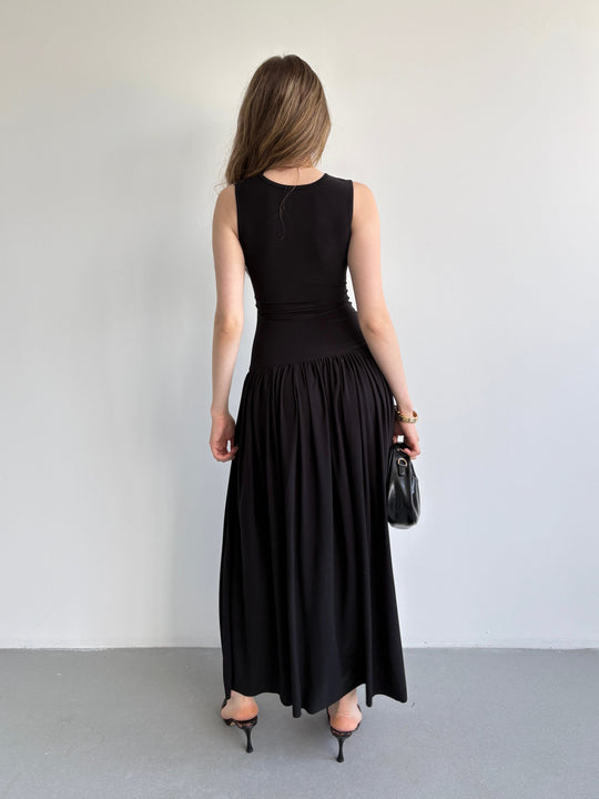 Leslie Drop Waist Draped Dress