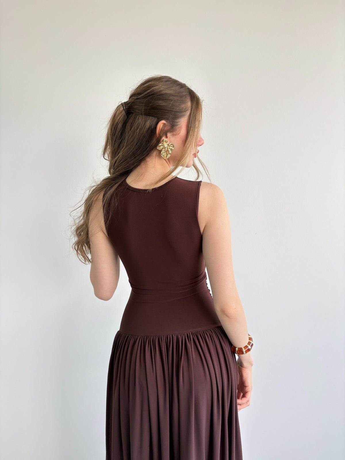 Leslie Drop Waist Draped Dress