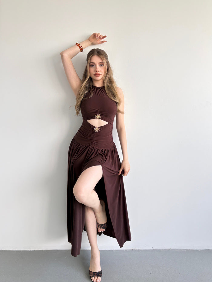 Leslie Drop Waist Draped Dress