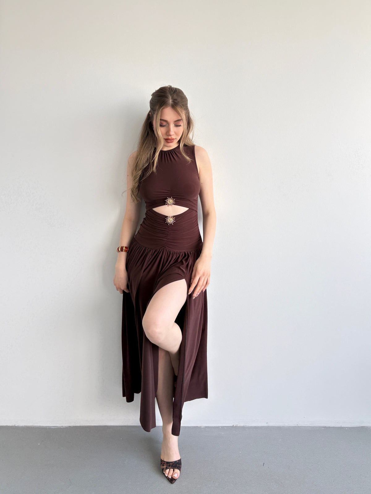 Leslie Drop Waist Draped Dress