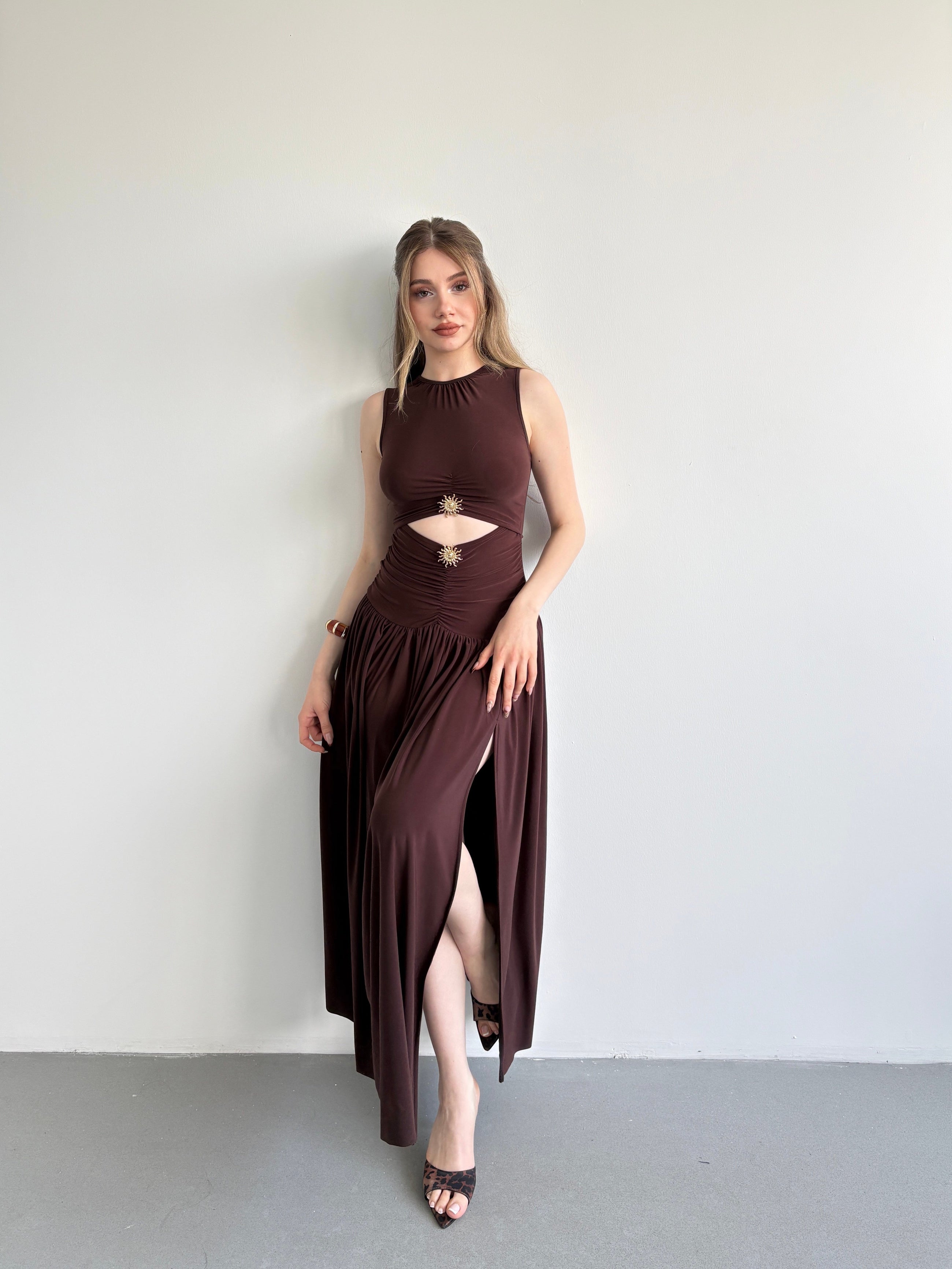 Leslie Drop Waist Draped Dress