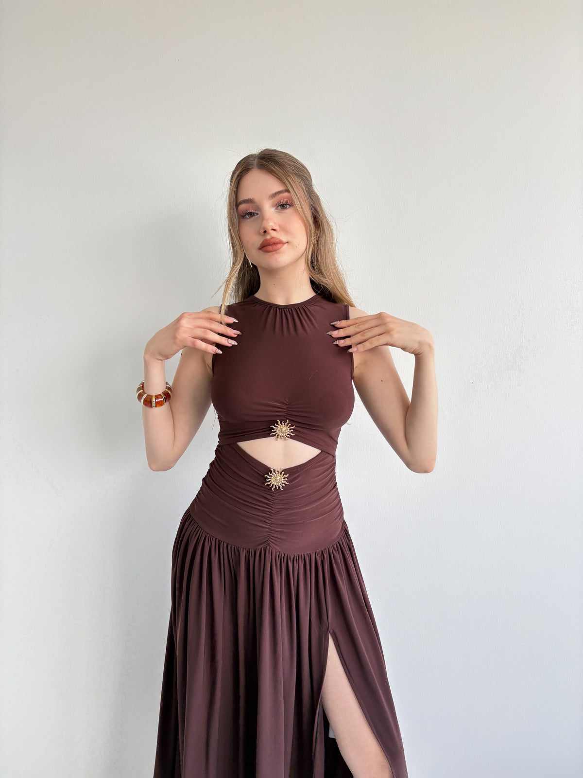 Leslie Drop Waist Draped Dress