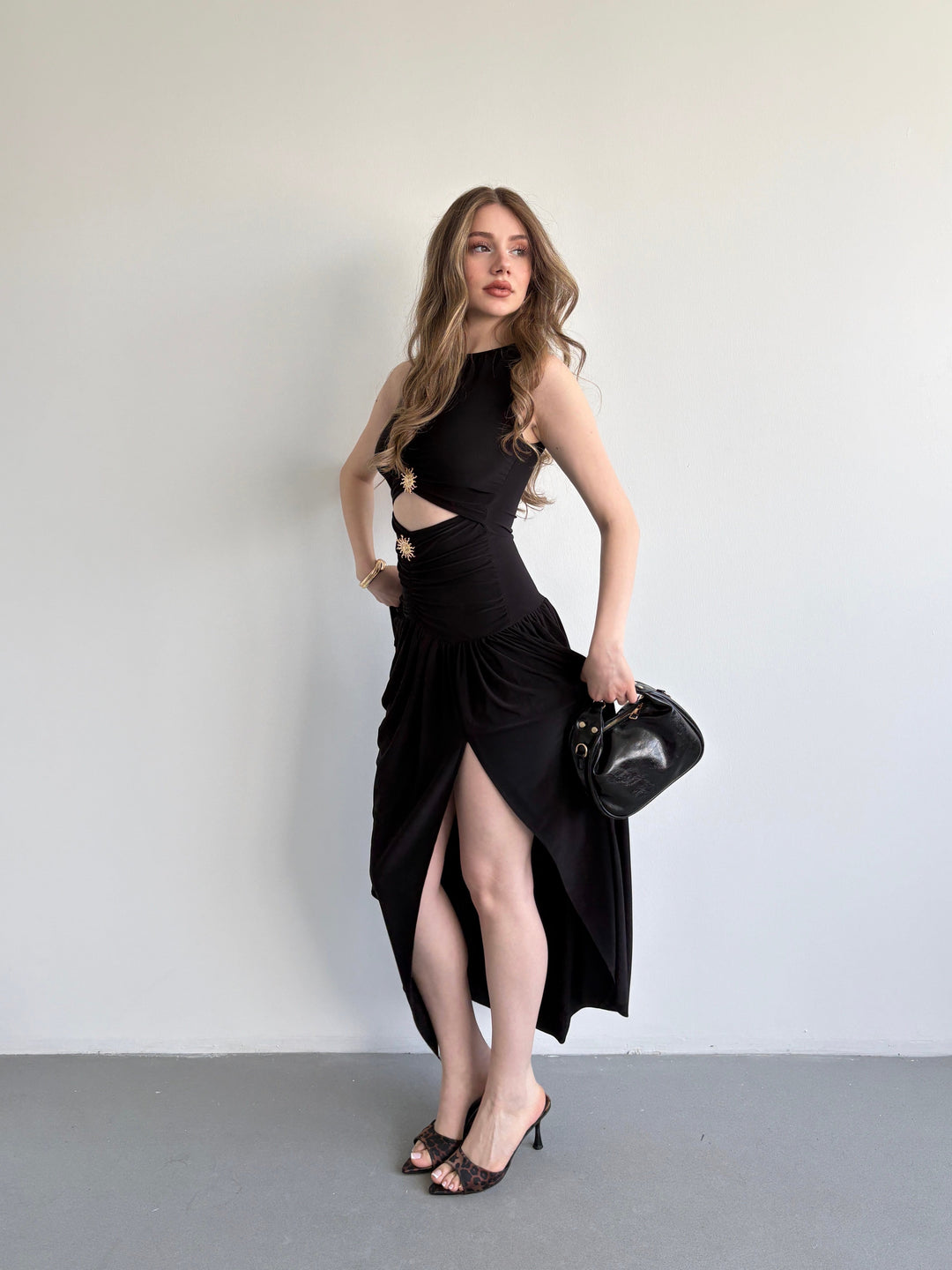 Leslie Drop Waist Draped Dress
