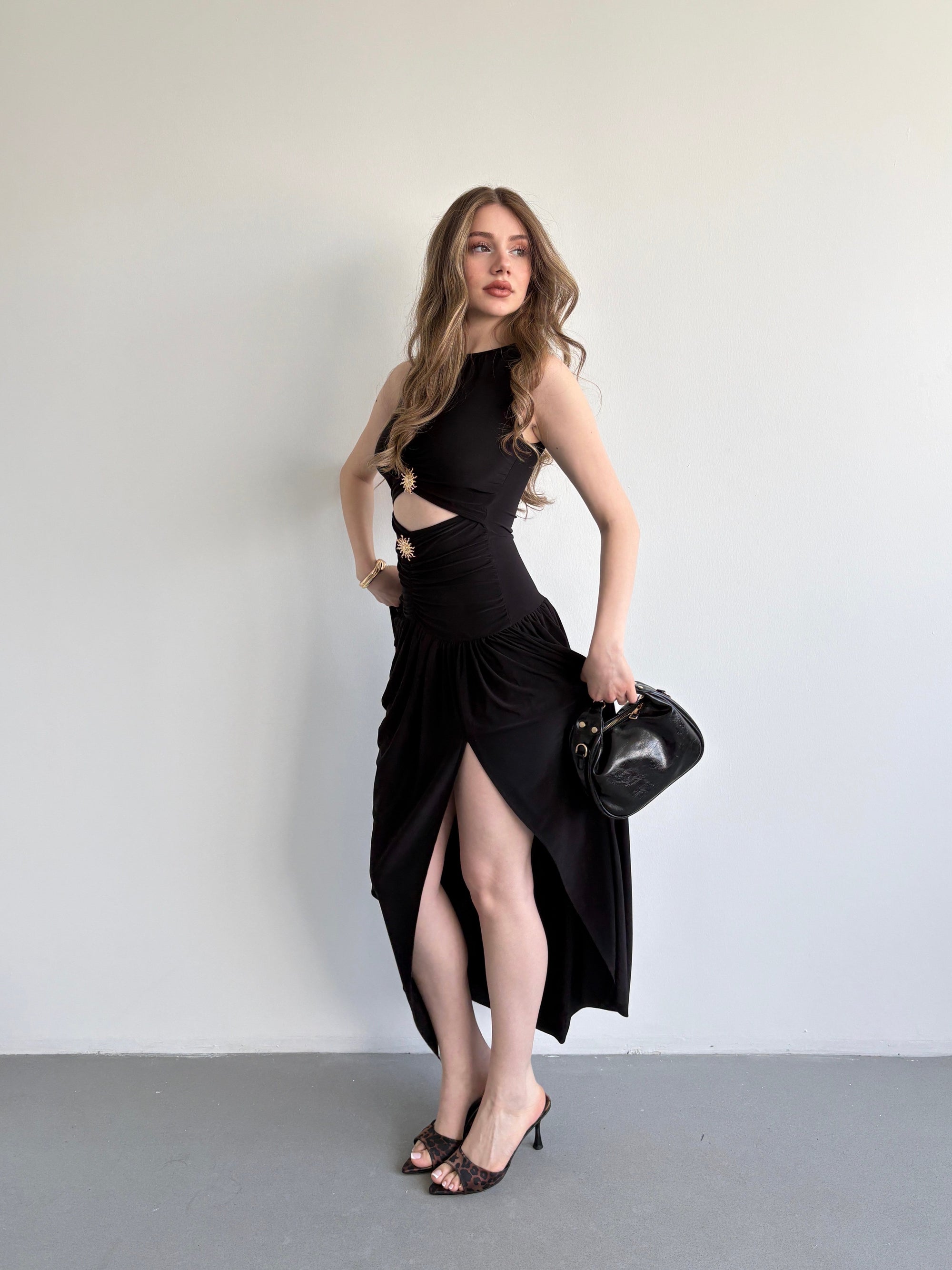 Leslie Drop Waist Draped Dress