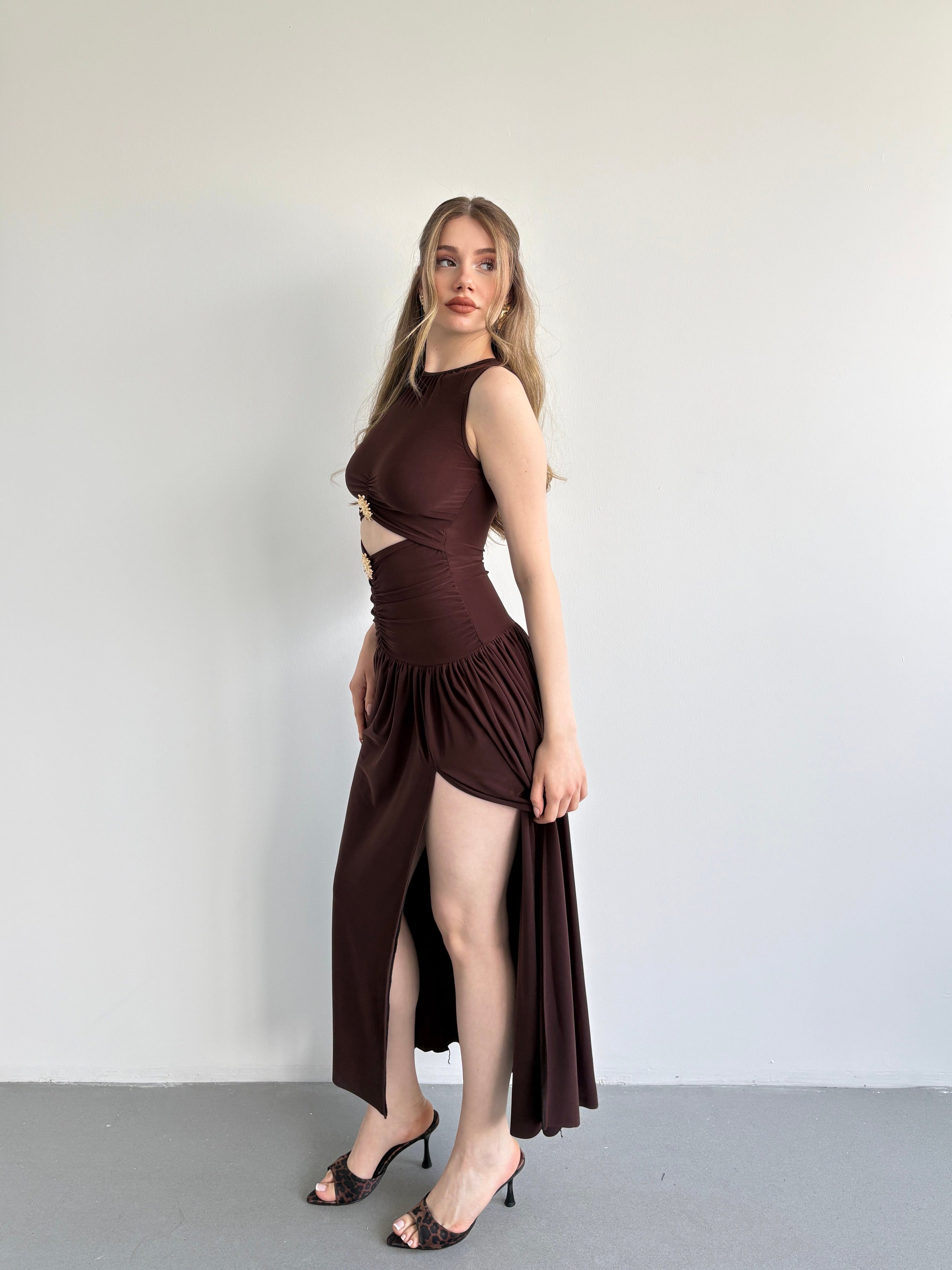 Leslie Drop Waist Draped Dress