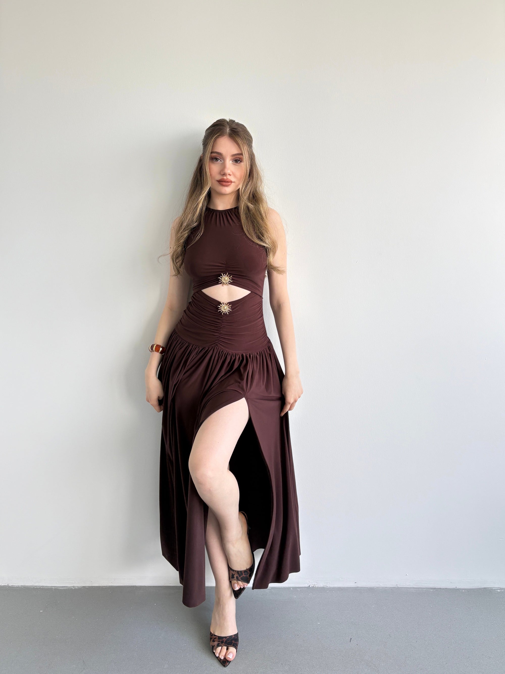 Leslie Drop Waist Draped Dress