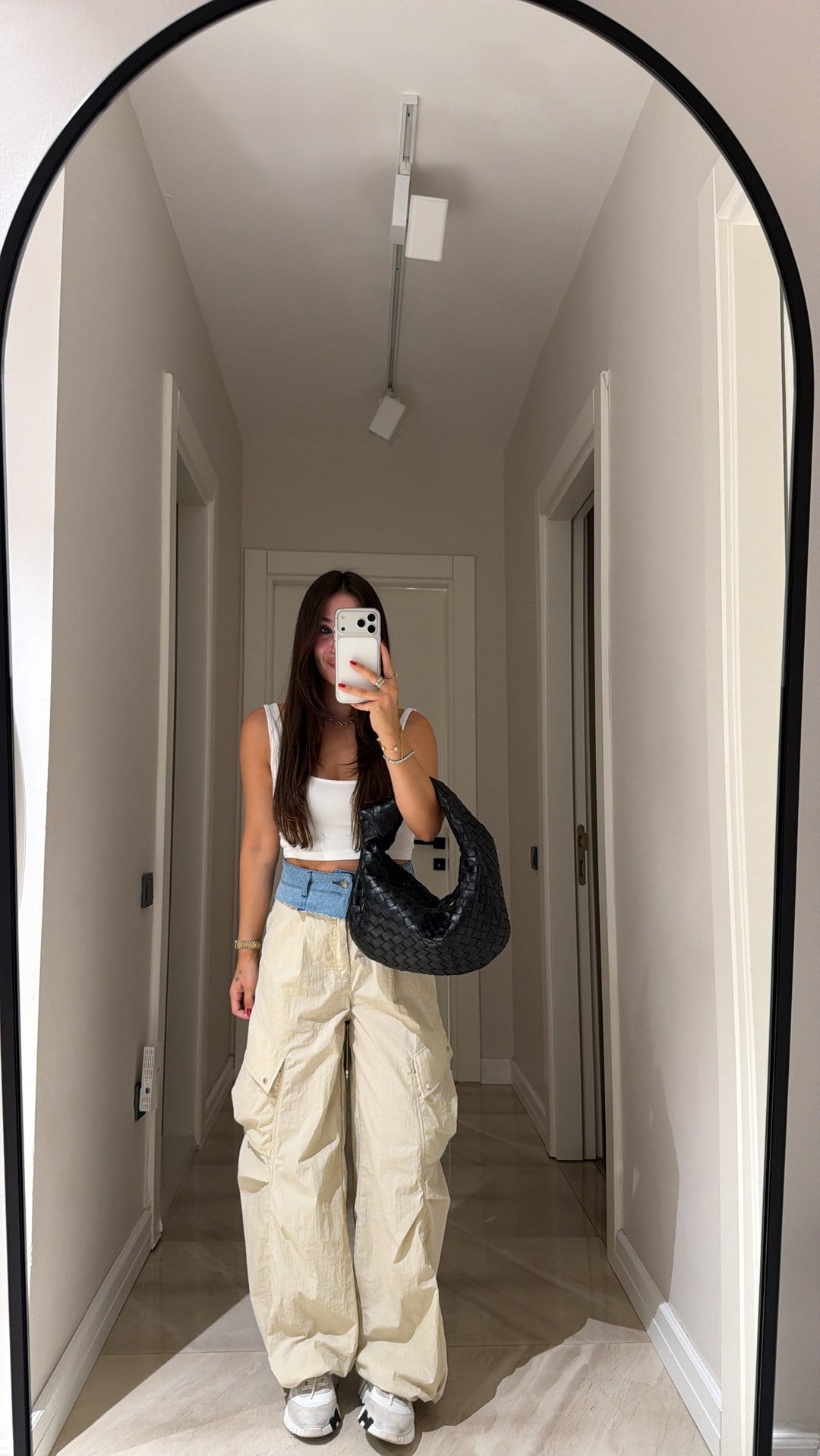 Daniella Parachute Pants with Contrasting Waist Band