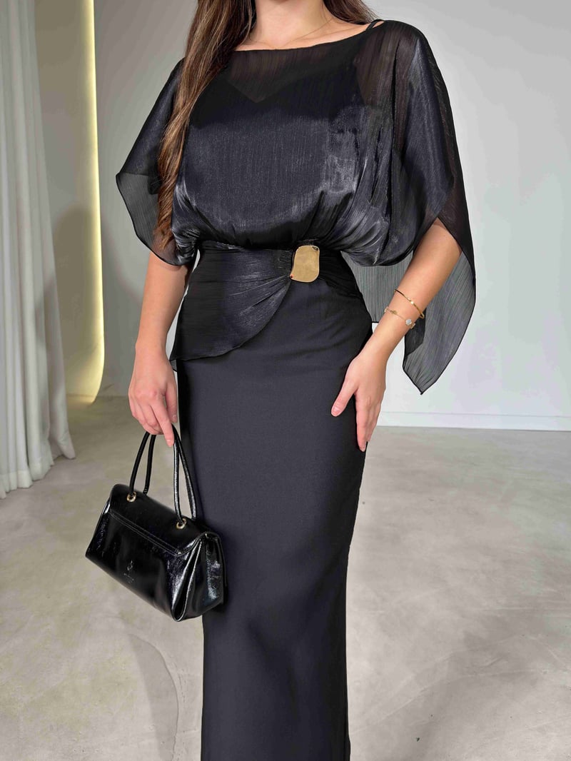 Giselle Organza Dress with Cape close-up