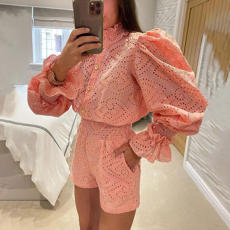 Poppy Hollow Out Coord Set