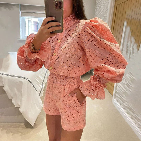 Poppy Hollow Out Coord Set