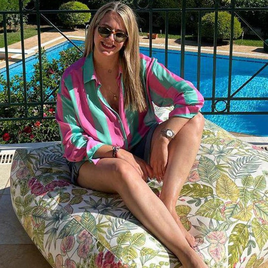 Claire Color Block Satin Shirt