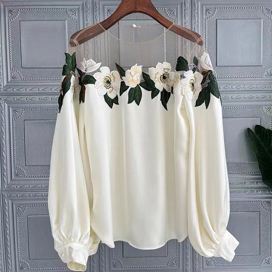 Brittany Floral Embroidered Designer Blouse