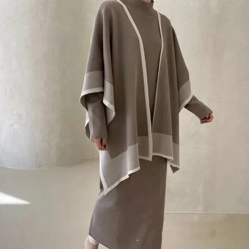 Bianca luxury Woolen Dress with Cover Up
