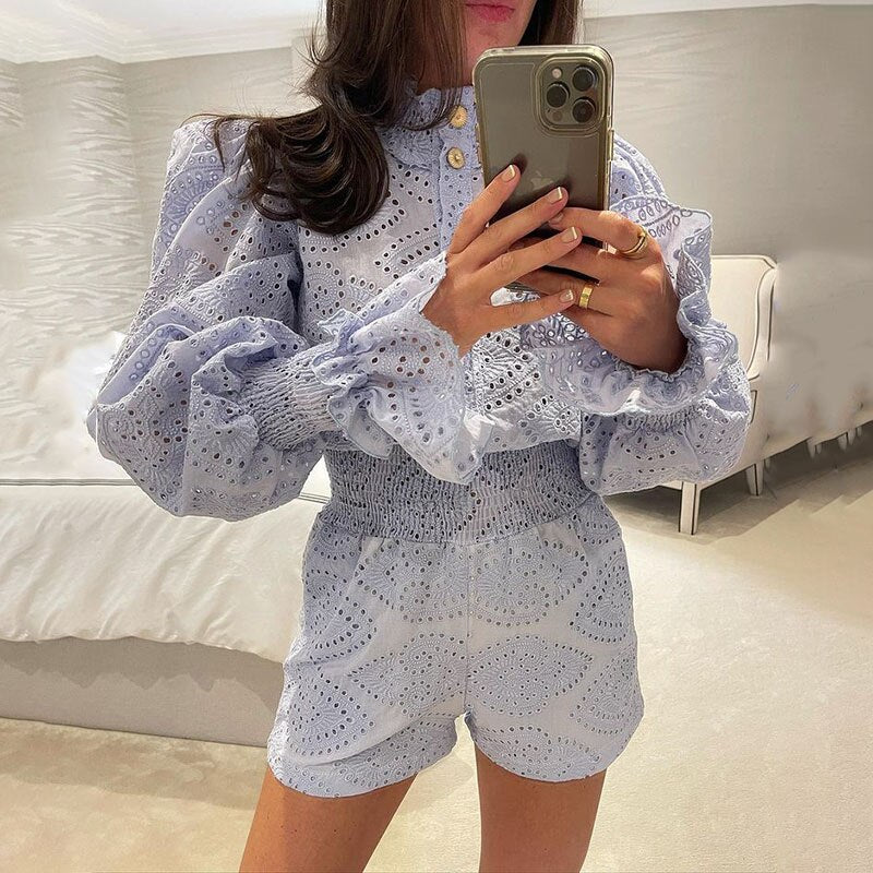 Poppy Hollow Out Coord Set