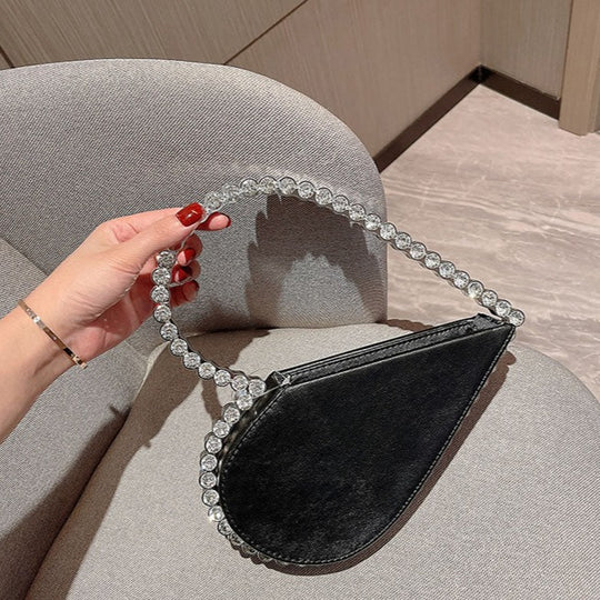 Luxury Rhinestone Hollow Heart Clutch