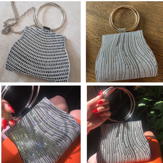 Maisie Rhinestone Clutch with Pearl Detailing