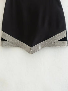 Megan High Waisted Sequin Patch work Skirt