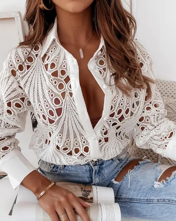 Penelope Lace Hollow out Shirt