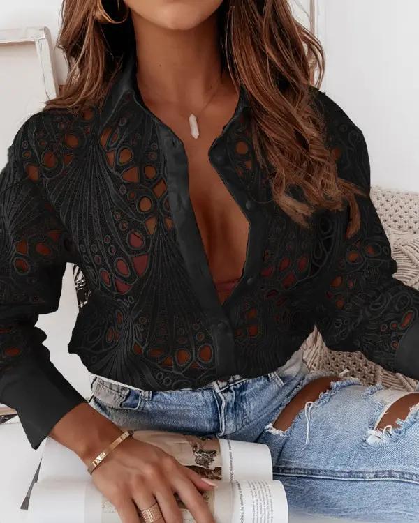 Penelope Lace Hollow out Shirt