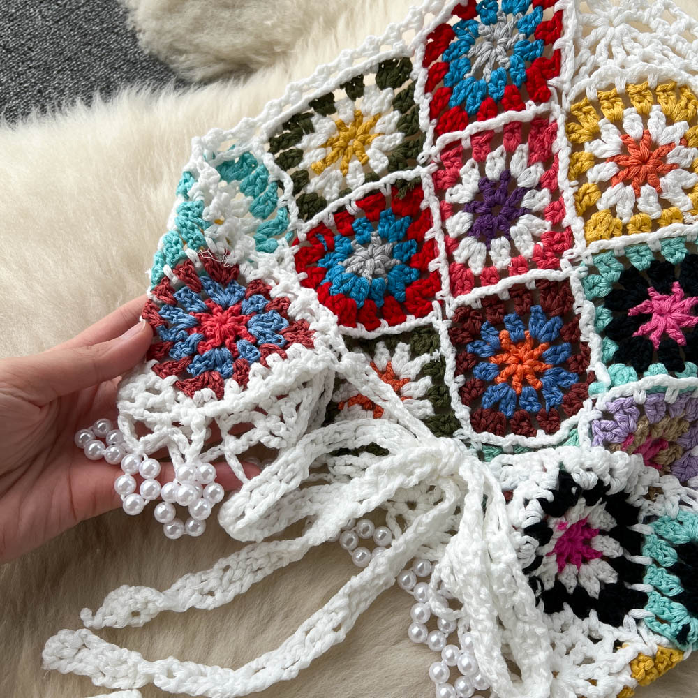 Omura Two Piece Crochet Blouse with Skirt Set