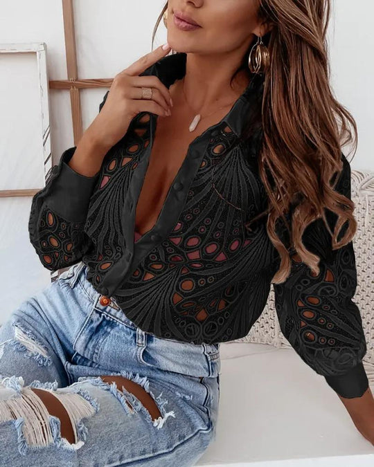 Penelope Lace Hollow out Shirt