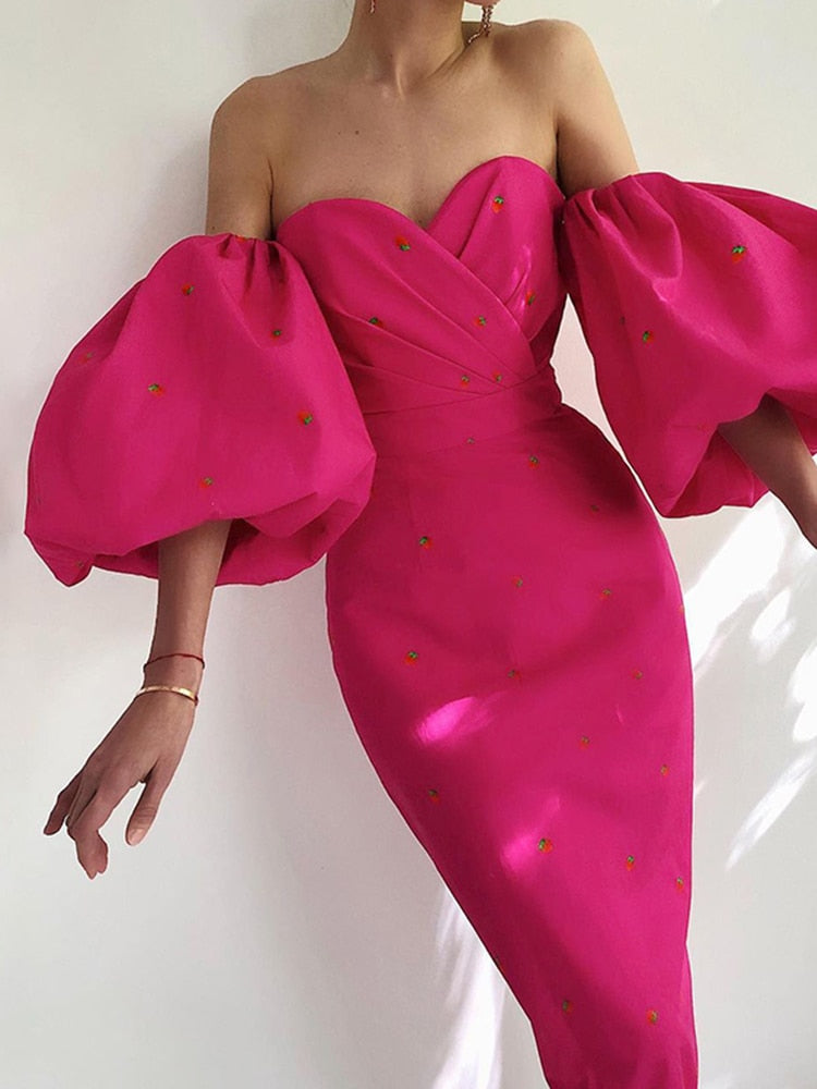 Vienna Mermaid Dress with Lantern Sleeves