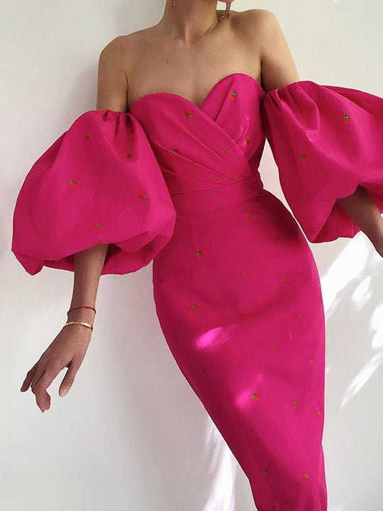 Vienna Mermaid Dress with Lantern Sleeves