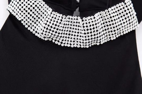 Elizabeth Diamond O neck Off Shoulder Maxi Dress