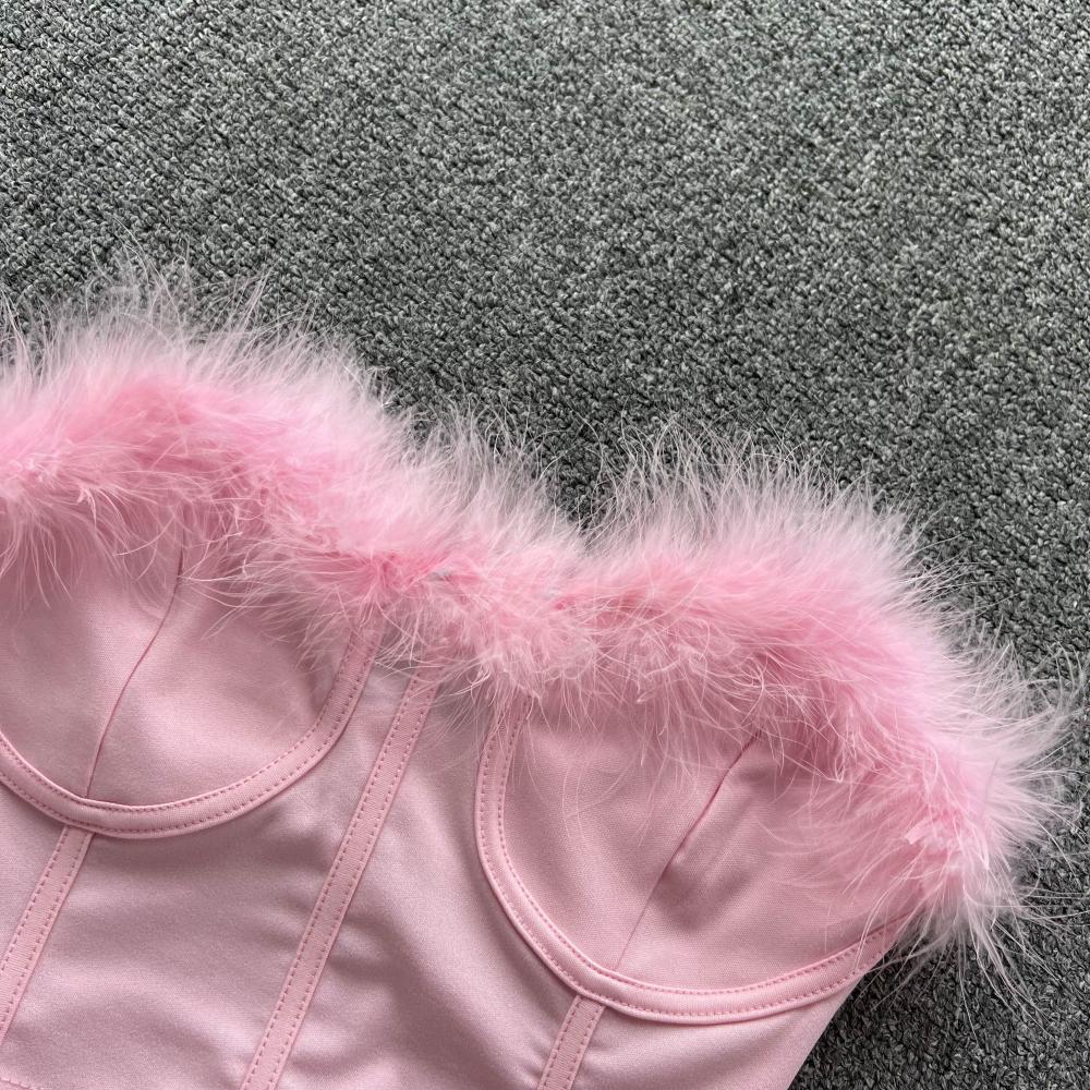 Miranda Strapless Bustier with Feather