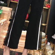 Selena High Slit Lateral Pants with Mesh Panel