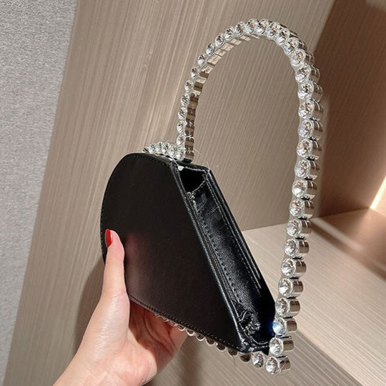 Luxury Rhinestone Hollow Heart Clutch