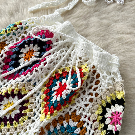 Omura Two Piece Crochet Blouse with Skirt Set