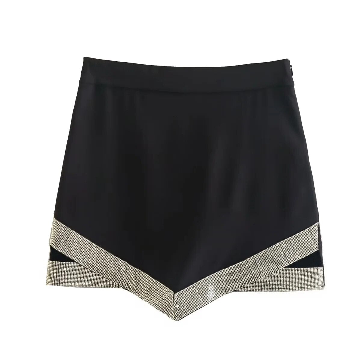 Megan High Waisted Sequin Patch work Skirt