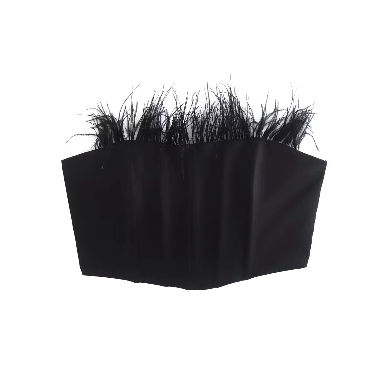 Anna Bustier with Feathers and Adjustable Strap
