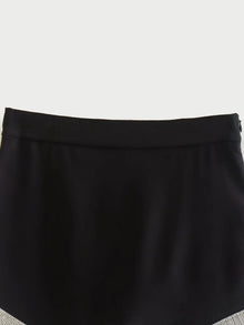 Megan High Waisted Sequin Patch work Skirt