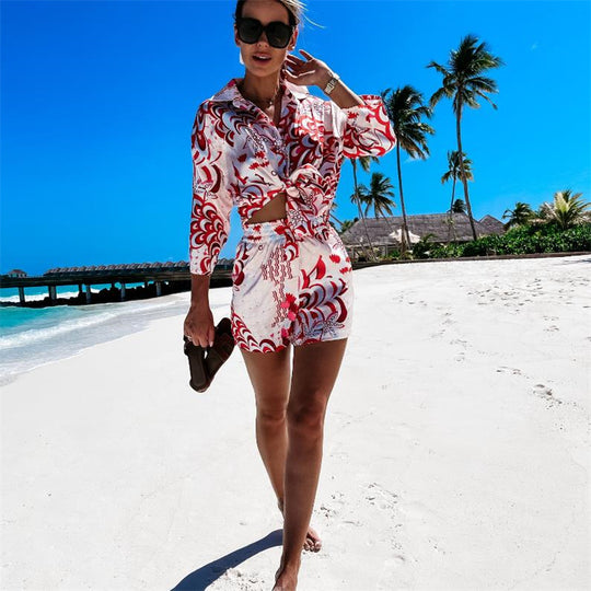 Shelly Printed Three Piece Coord Set