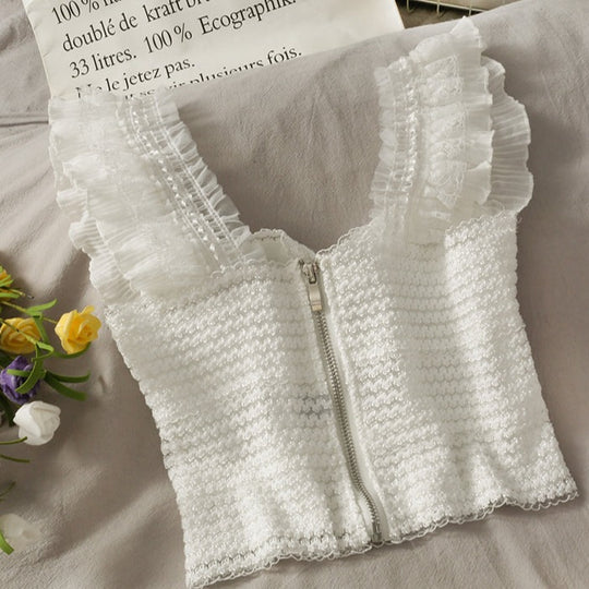 Kira lace strapped Cropped Tops