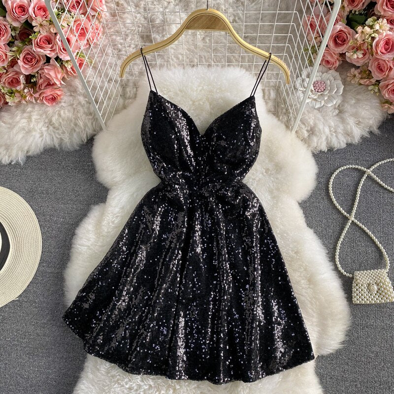 Sasha Sequined Skater Dress