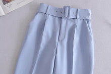 Voila Belted eyelet pegged High Waist Trousers