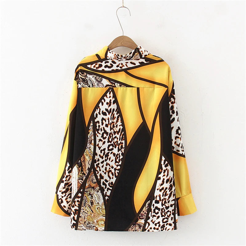 Eleanor Colorblock Leopard Print Shirt