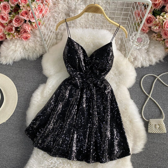 Sasha Sequined Skater Dress