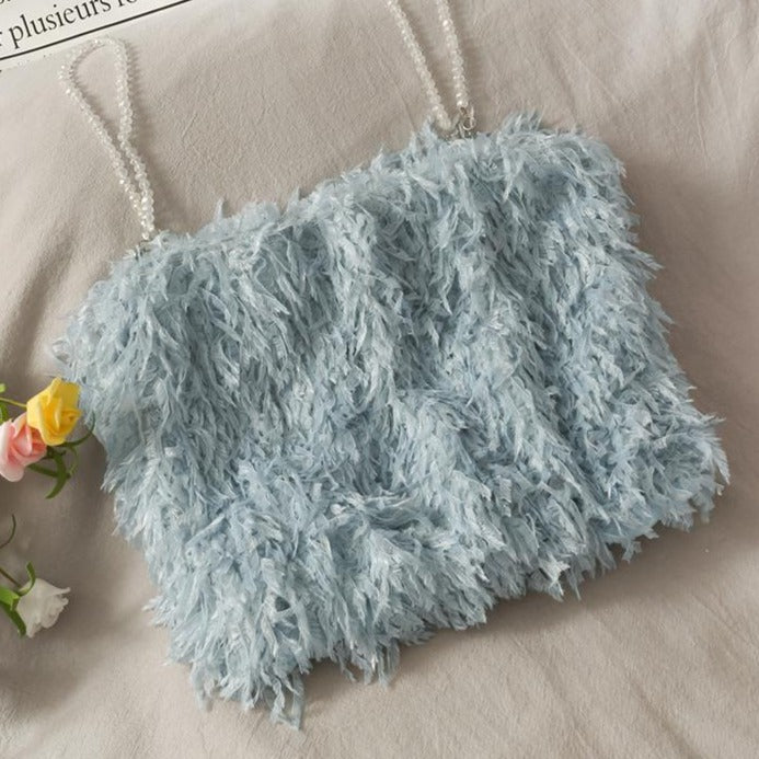 Summer plush cropped Bustier Tops