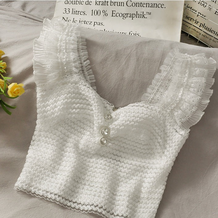 Kira lace strapped Cropped Tops